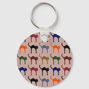 multiple cats ~ animal pattern key ring