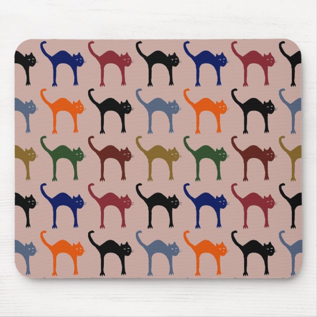 multiple cats ~ animal pattern mouse mat (Front)