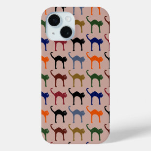 multiple Cats PET pattern iPhone 15 Case