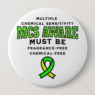 Multiple Chemical Sensitivity MCS Awareness  10 Cm Round Badge