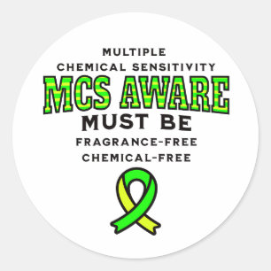 Multiple Chemical Sensitivity MCS Awareness  Classic Round Sticker