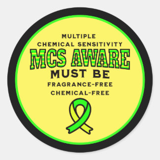 Multiple Chemical Sensitivity MCS Awareness  Classic Round Sticker