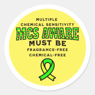 Multiple Chemical Sensitivity MCS Awareness  Classic Round Sticker