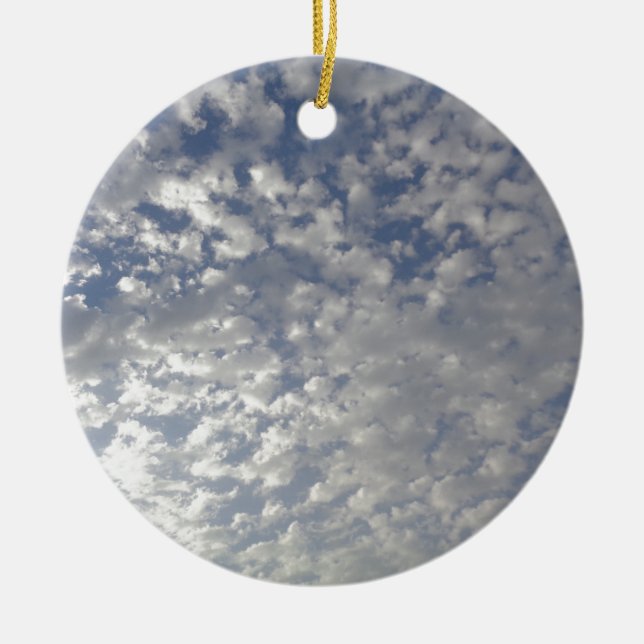 Multiple Clouds, Sky View Ceramic Tree Decoration (Front)