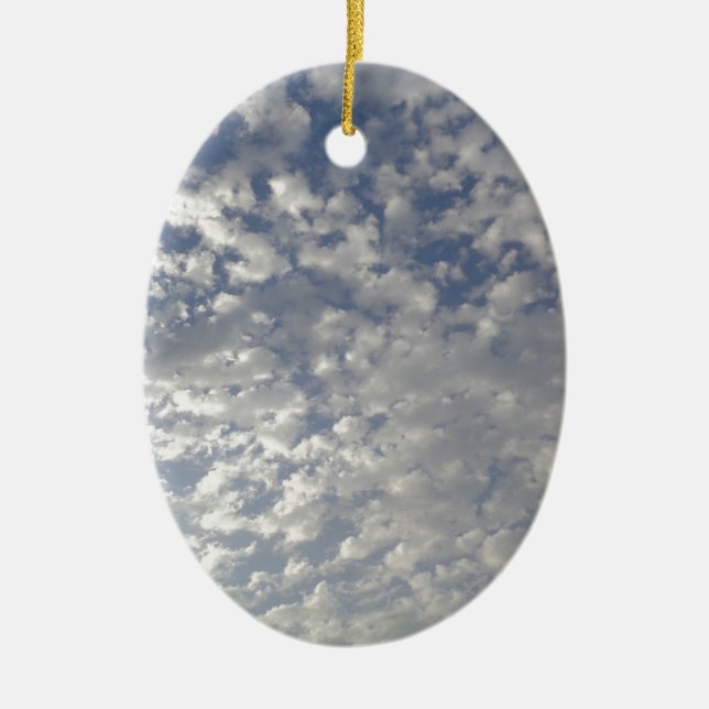 Multiple Clouds, Sky View Ceramic Tree Decoration (Front)