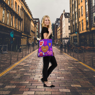 Multiple colorful hearts Valentine Tote Bag