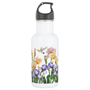Multiple Colour Irises / Flower Garden 532 Ml Water Bottle
