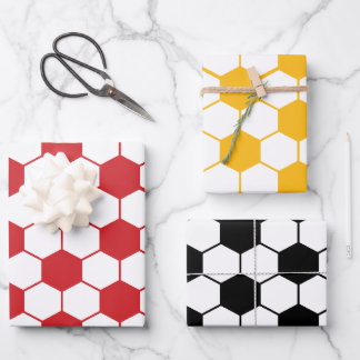 Multiple Colour Soccer ball pattern Wrapping Paper