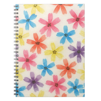 Multiple Coloured Flowers Watercolor  Notebook