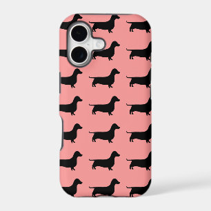 Multiple Dachshund Pattern on Rose background