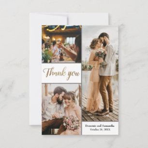 Multiple Elegant Wedding Photo thank you Card