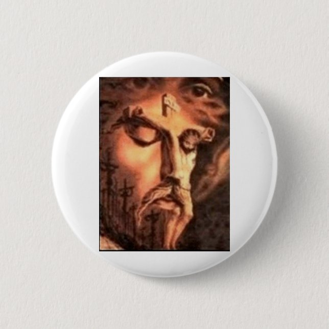 MULTIPLE FACES of JESUS 6 Cm Round Badge (Front)