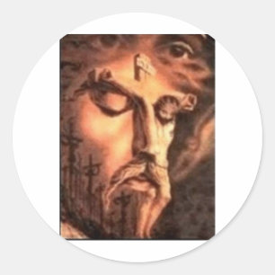 MULTIPLE FACES of JESUS Classic Round Sticker