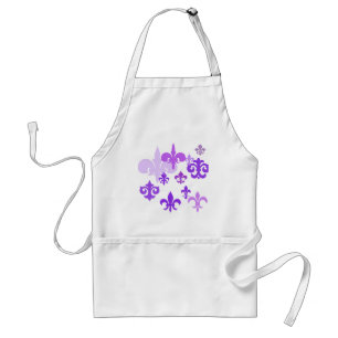 Multiple Fleur de Lis in Purple Shades Standard Apron