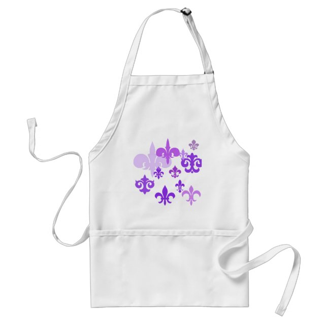 Multiple Fleur de Lis in Purple Shades Standard Apron (Front)