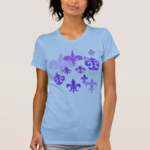 Multiple Fleur de Lis in Purple Shades T-Shirt