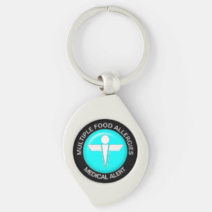 Multiple Food Allergies Medical Alert Keychain