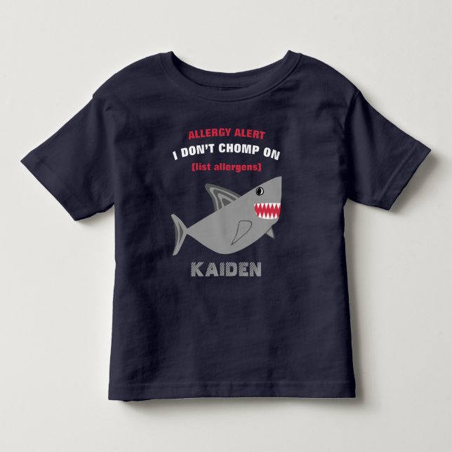 Multiple Food Allergy Alert Shark Shirt (Front)