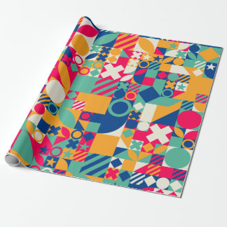 Multiple geometric shapes wrapping paper
