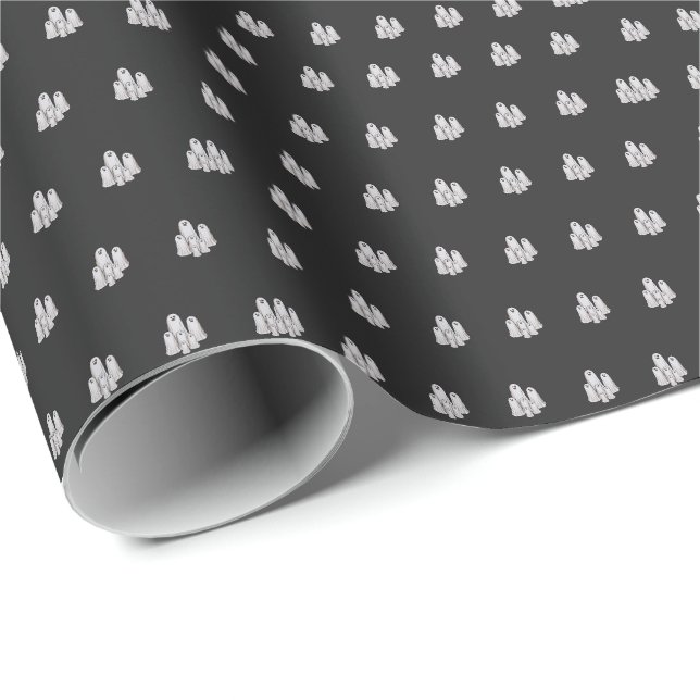 Multiple ghosts halloween wrapping paper (Roll Corner)