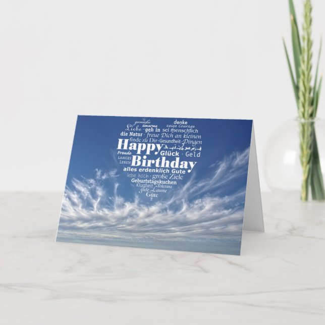 Multiple Language Birthday Wishing Card (Front)
