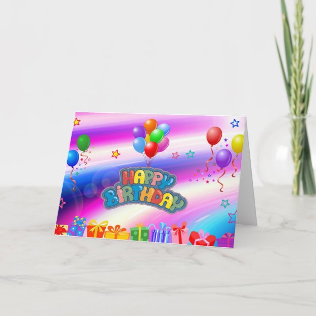 Multiple Language Birthday Wishing Card (Front)