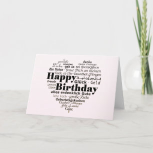 Multiple Language Birthday Wishing Card