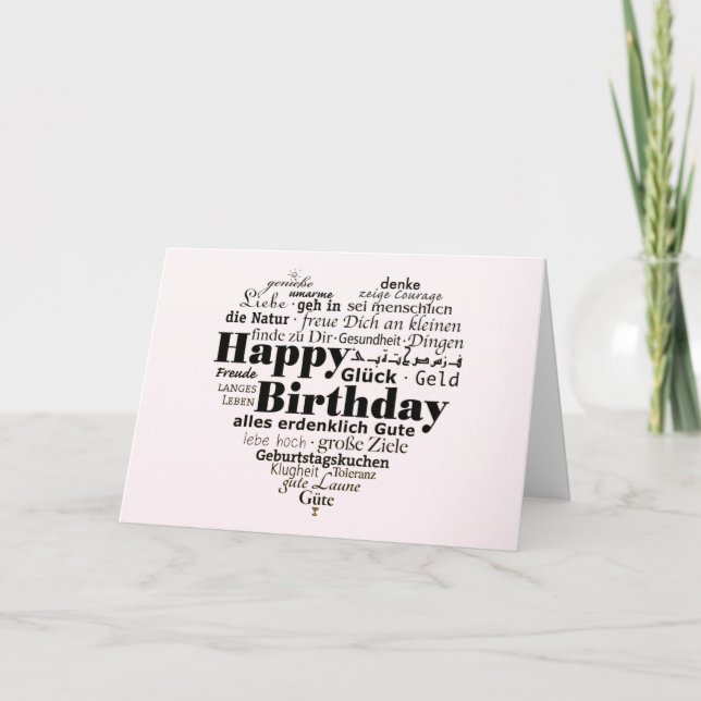 Multiple Language Birthday Wishing Card (Front)