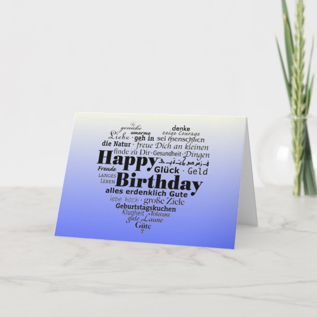 Multiple Language Birthday Wishing Card (Front)
