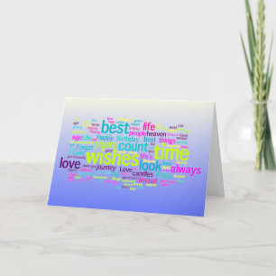 Multiple Language Birthday Word Cloud Card