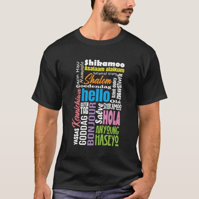 Multiple Language Multilingual Linguist Linguistic T-Shirt (Front)