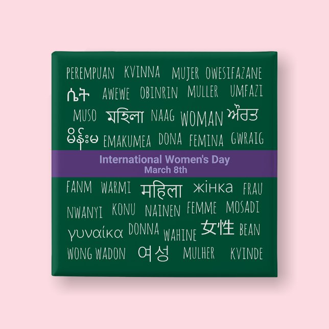 Multiple Languages - International Women's Day 15 Cm Square Badge (International Women's Day)