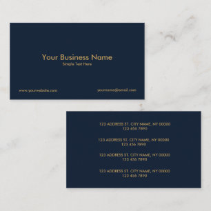 Multiple Location Business Card Navy Blue & Gold