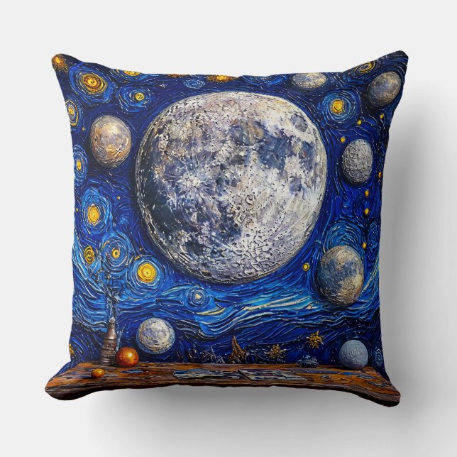 Multiple Moons Above a Martian-like Surface Cushion (Front)