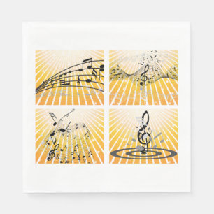 Multiple Music Notes Napkin
