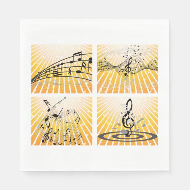 Multiple Music Notes Napkin (Front)