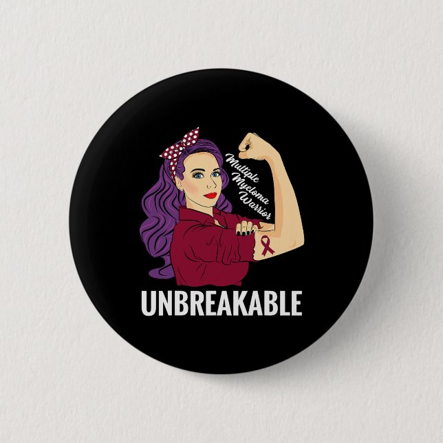 Multiple Myeloma Awareness  Blood Cancer Warrior G 6 Cm Round Badge (Front)