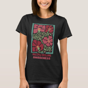 Multiple Myeloma Awareness Boho Burgundy Flower T-Shirt