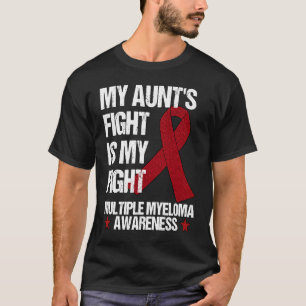 Multiple Myeloma Awareness Burgundy Ribbon Aunt's  T-Shirt