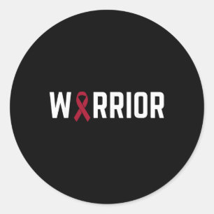 Multiple Myeloma Awareness Burgundy Ribbon Family  Classic Round Sticker