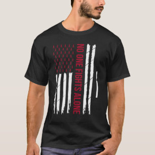 Multiple Myeloma Awareness Burgundy Ribbon Usa Fla T-Shirt