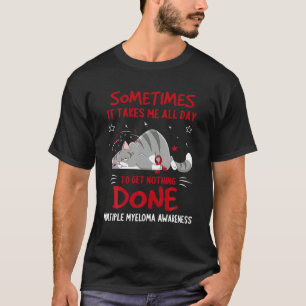 Multiple Myeloma Awareness Cat Ribbon T Shirt
