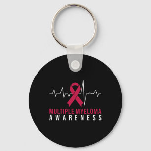 Multiple Myeloma Awareness Heartbeat Key Ring
