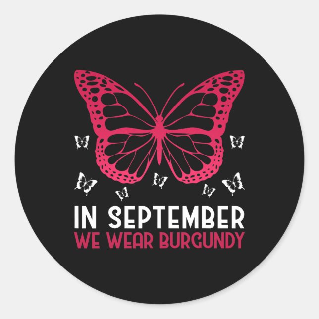 Multiple Myeloma Awareness In September We Wear Bu Classic Round Sticker (Front)