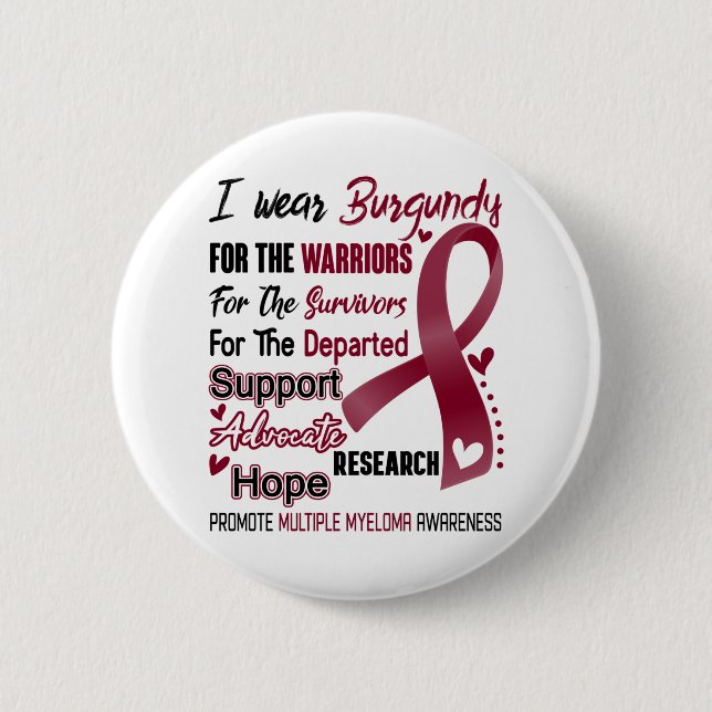 Multiple Myeloma Awareness Month Ribbon Gifts 6 Cm Round Badge (Front)