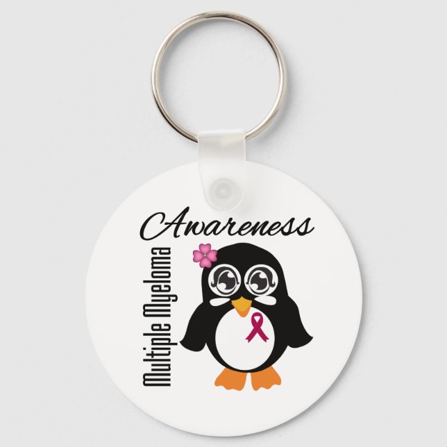 Multiple Myeloma Awareness Penguin Key Ring (Front)