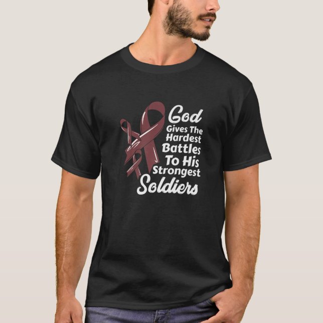 Multiple Myeloma Awareness Ribbon Chemo Faith Sold T-Shirt (Front)