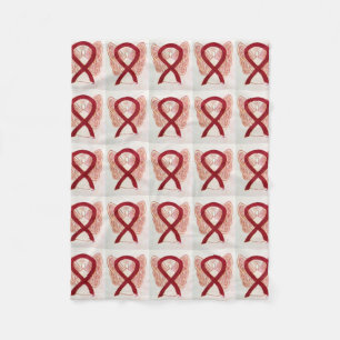 Multiple Myeloma Awareness Ribbon Fleece Blanket