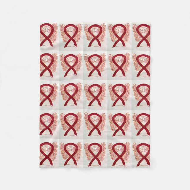 Multiple Myeloma Awareness Ribbon Fleece Blanket (Front)