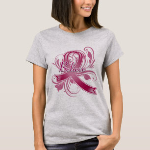 Multiple Myeloma Believe Flourish Ribbon T-Shirt